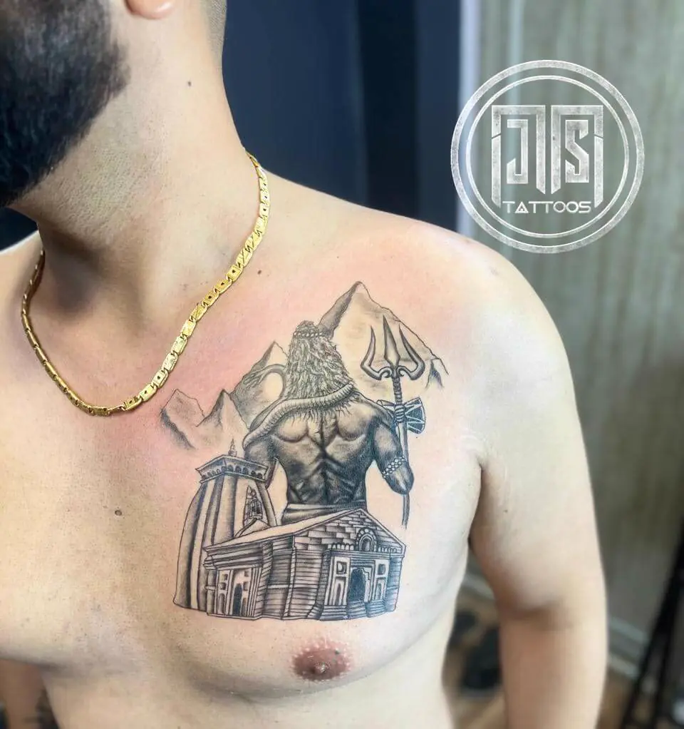 Shiva portrait realism tattoo Paschim Vihar West Delhi MJ's Tattoos